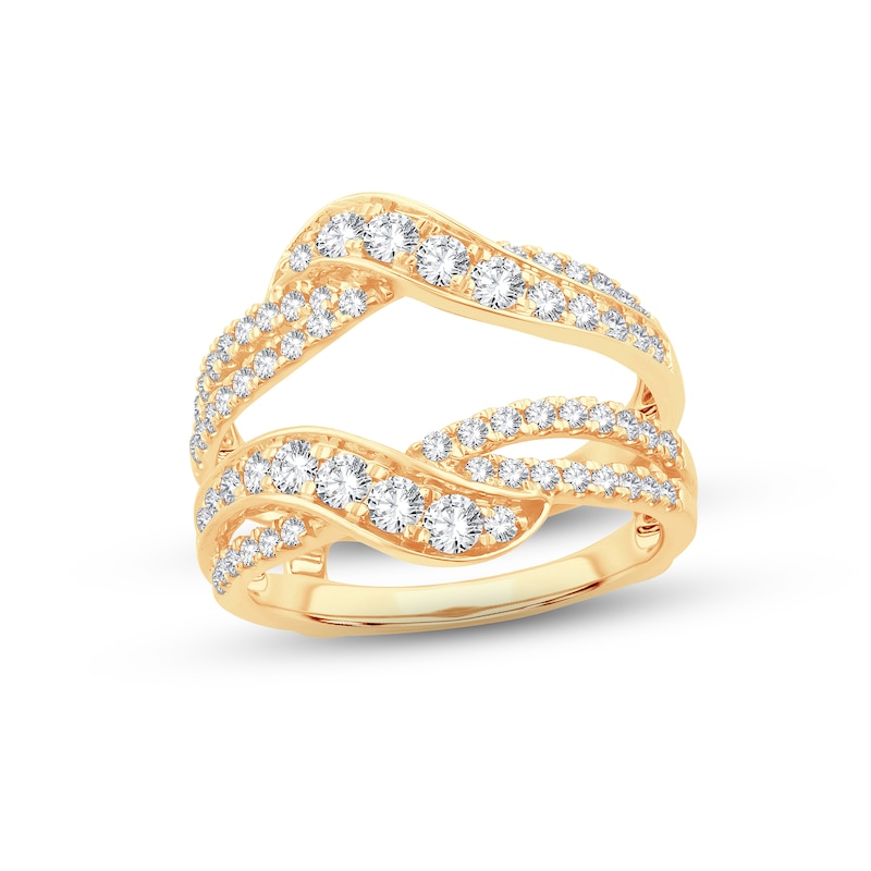 Diamond Enhancer Ring 1 ct tw Round-cut Yellow Gold Plated