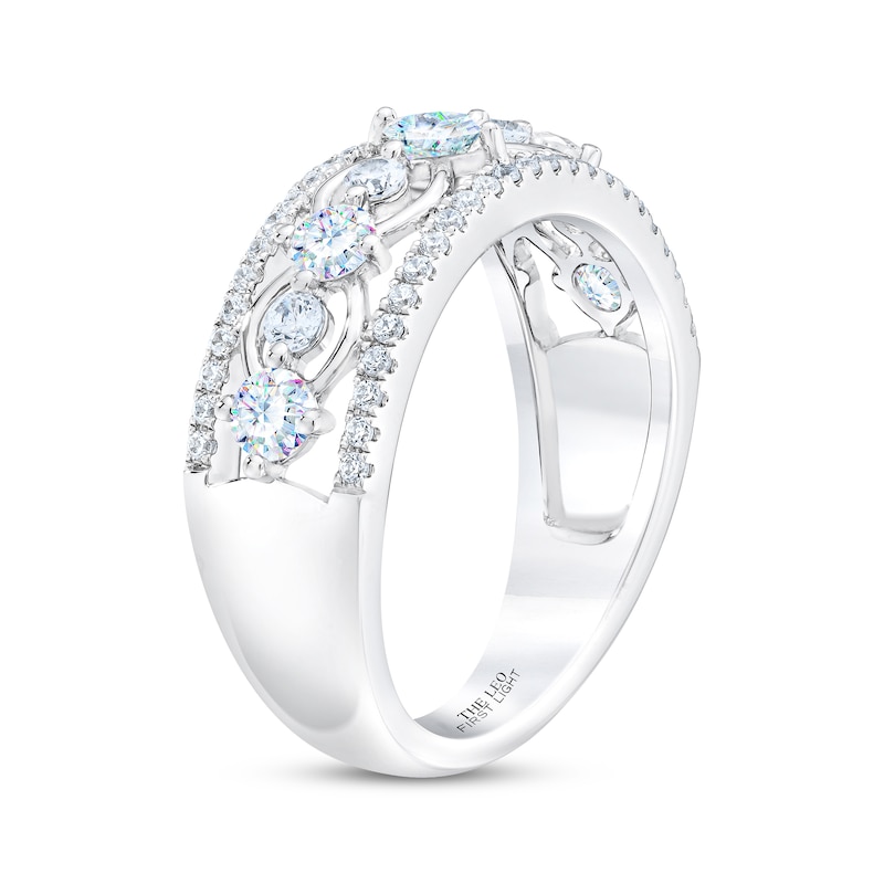 THE LEO First Light Diamond Princess & Round-Cut Anniversary Ring 1 ct tw White Gold Plated
