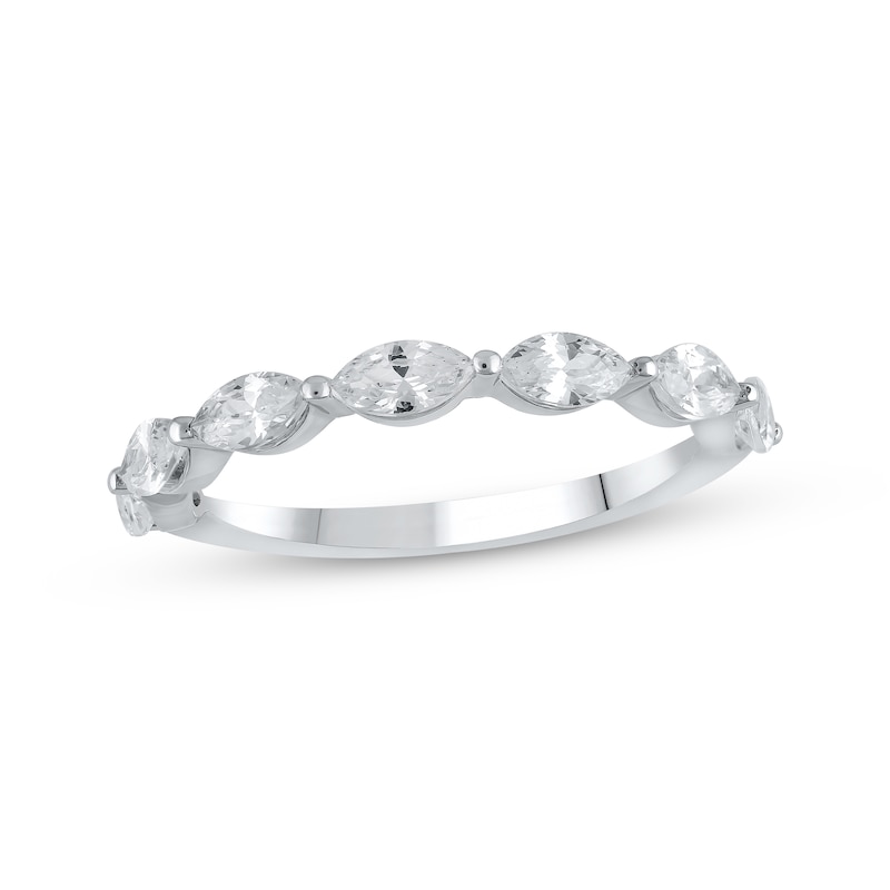 Lab-Created Diamonds by Marquise-Cut Anniversary Band 1 ct tw White Gold Plated