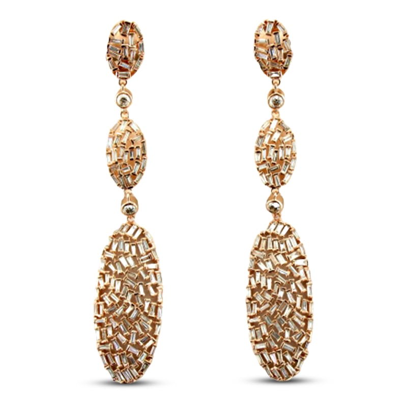 Le Vian Nude Diamond Earrings 4-1/2 ct tw Strawberry Gold Plated