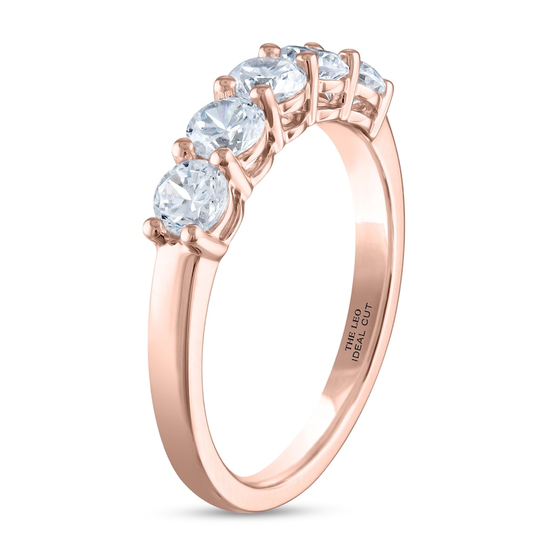 THE LEO Ideal Cut Diamond Anniversary Ring 1 ct tw Rose Gold Plated