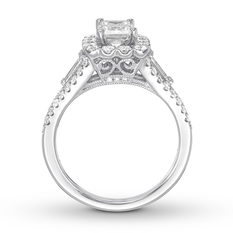 Neil Lane Diamond Ring 1-7/8 ct tw Emerald, Baguette & Round-cut Gold Plated