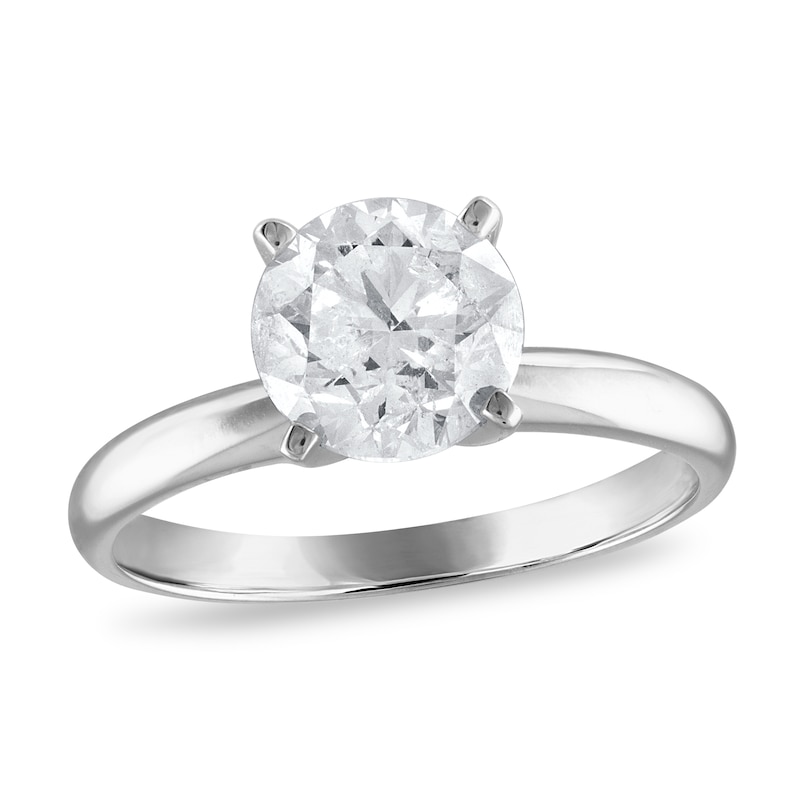 Diamond Solitaire Engagement Ring 2 ct tw Round-cut White Gold Plated