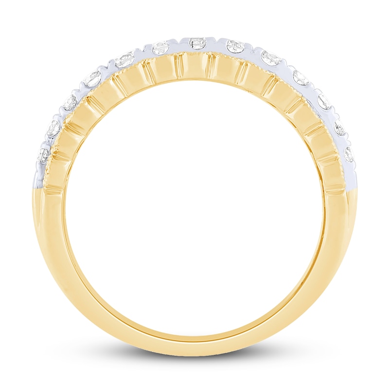 Diamond Ring 3/4 ct tw Two-tone Gold Plated