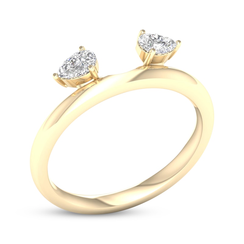 Pear-Shaped Diamond Enhancer Ring 1/4 ct tw Yellow Gold Plated
