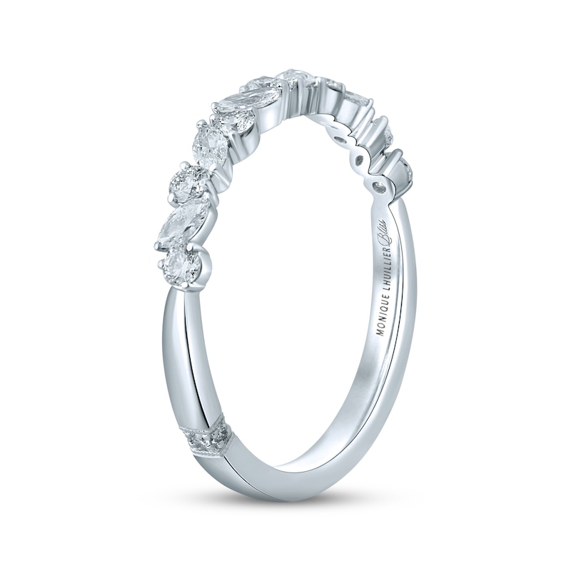 Monique Lhuillier Bliss Diamond Wedding Band 1/2 ct tw Marquise & Round-cut White Gold Plated