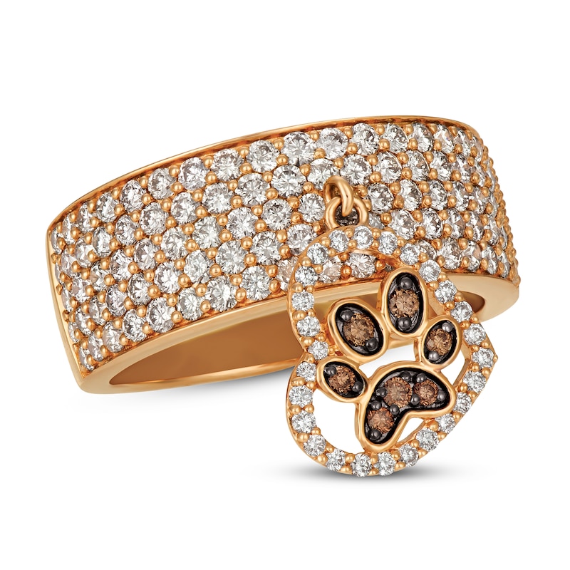 Le Vian Ombre Diamond Ring 1-5/8 ct tw Strawberry Gold Plated - Size 7