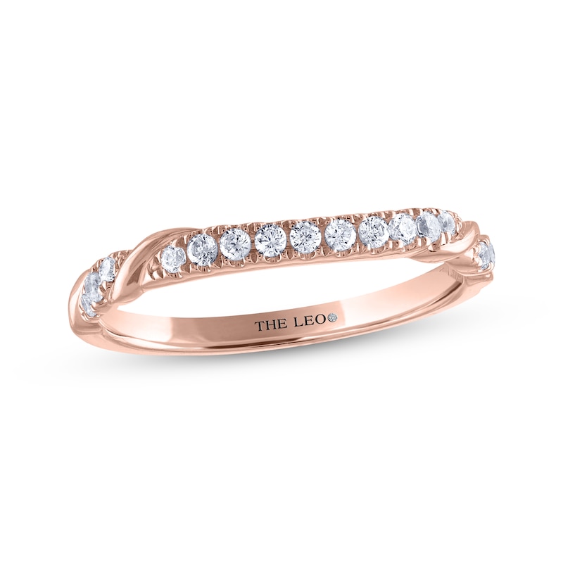 THE LEO Diamond Wedding Band 1/5 ct tw Rose Gold Plated