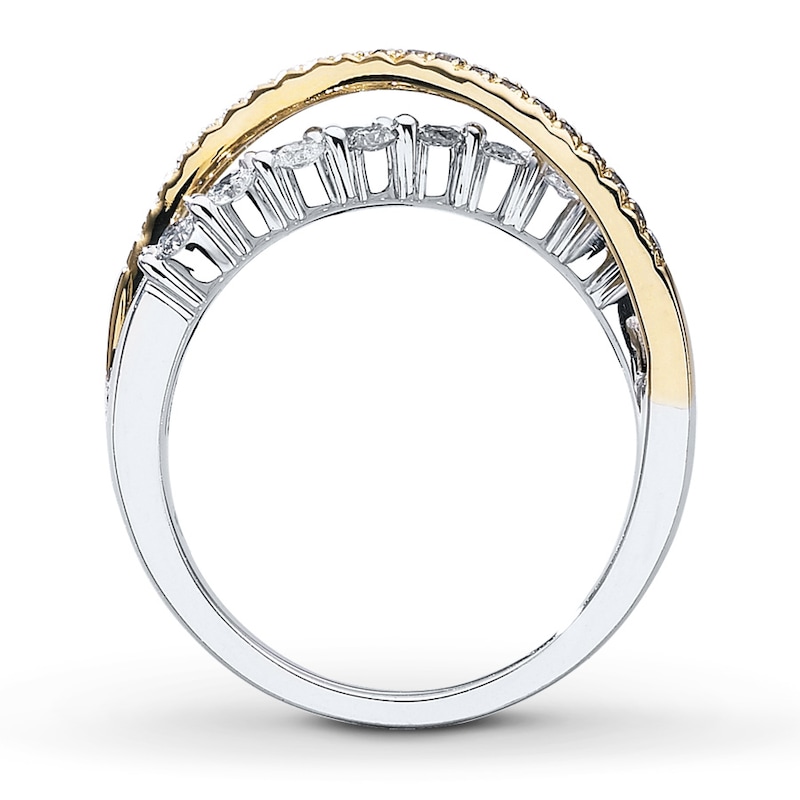 Ring 1 ct tw Diamonds Two-Tone Gold Plated