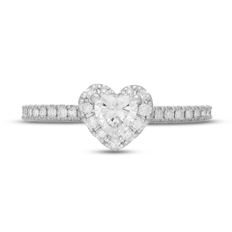 Neil Lane Diamond Engagement Ring 5/8 ct tw Heart & Round-Cut White Gold Plated