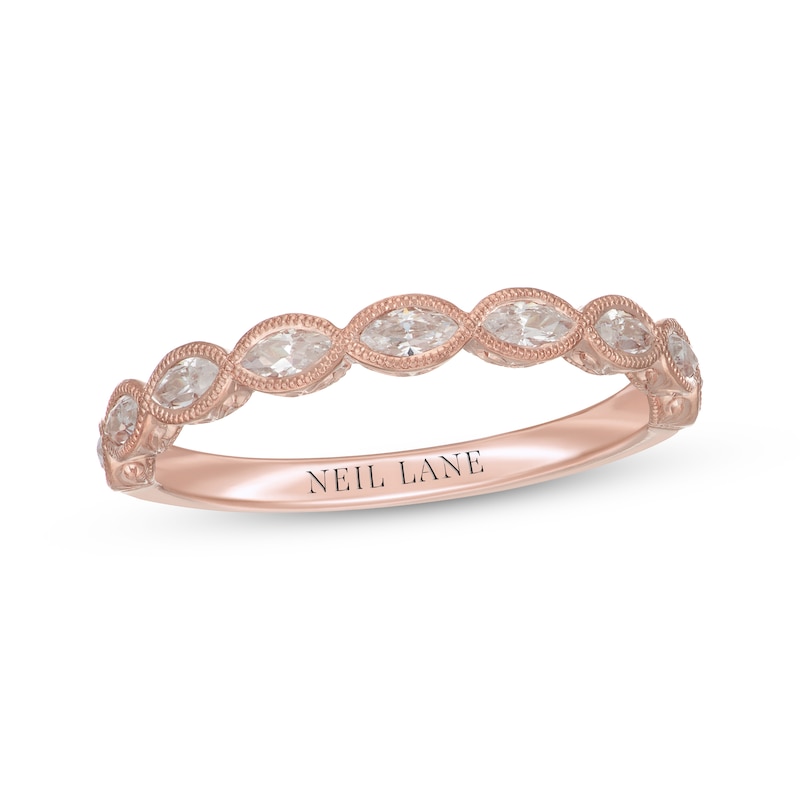 Neil Lane Premiere Marquise-Cut Diamond Anniversary Band 3/8 ct tw Rose Gold Plated