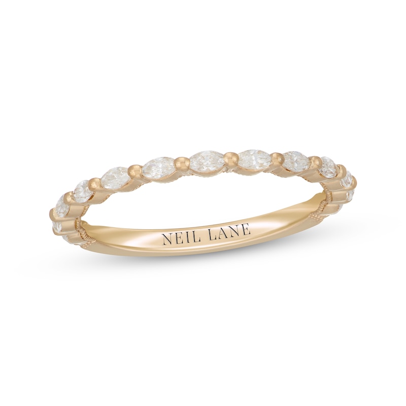 Neil Lane Premiere Marquise-Cut Diamond Anniversary Band 3/8 ct tw Yellow Gold Plated