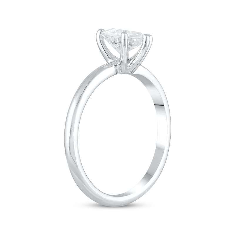 Lab-Created Diamonds by Heart-Shaped Solitaire Ring 1 ct tw White Gold Plated