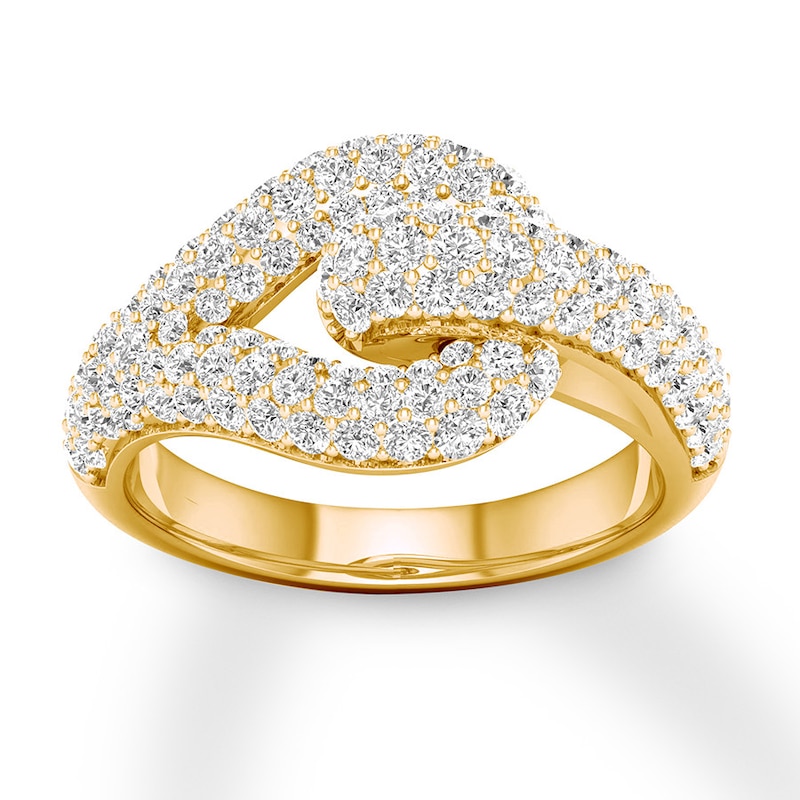 Love + Be Loved Diamond Ring 1-1/2 ct tw Yellow Gold Plated