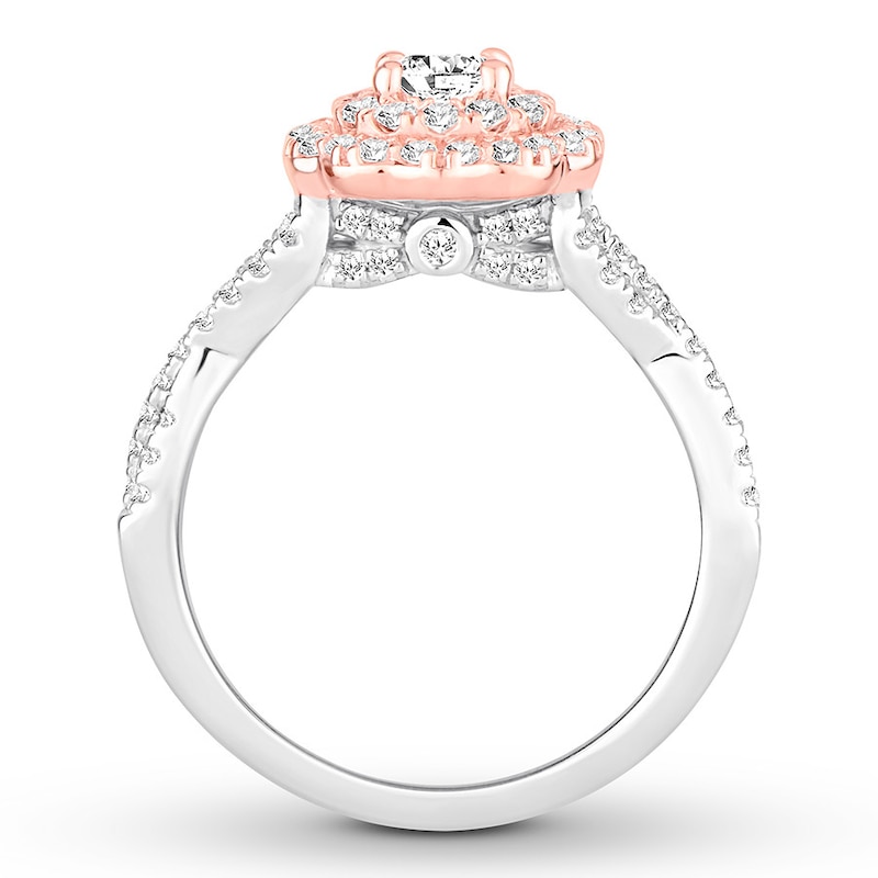 Diamond Engagement Ring 1 ct tw Round-cut Two-Tone Gold Plated