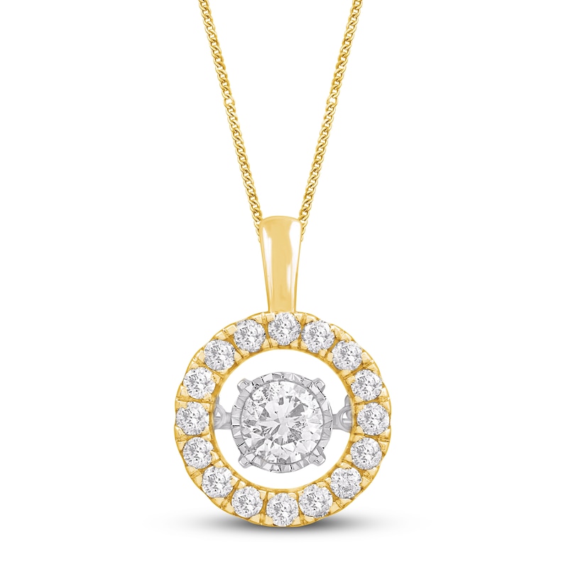 Unstoppable Love Diamond Necklace 1 ct tw Yellow Gold Plated 19"