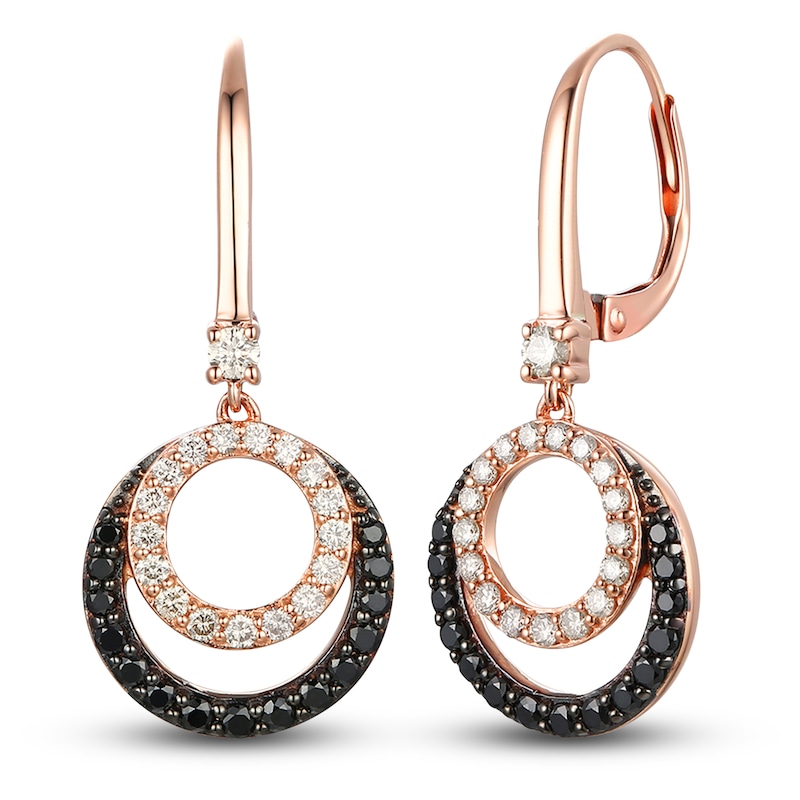 Le Vian Diamond Dangle Earrings 3/4 ct tw Diamonds Strawberry Gold Plated