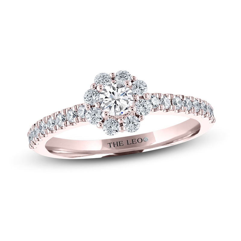 THE LEO Diamond Engagement Ring 1/2 ct tw Round-cut Rose Gold Plated