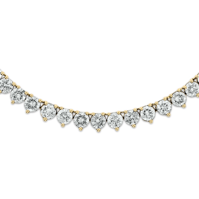 Diamond Riviera Choker Necklace 6 ct tw Yellow Gold Plated 16"