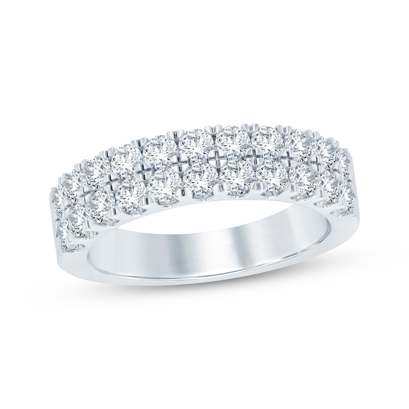 Round-Cut Diamond Anniversary Band 1 ct tw White Gold Plated