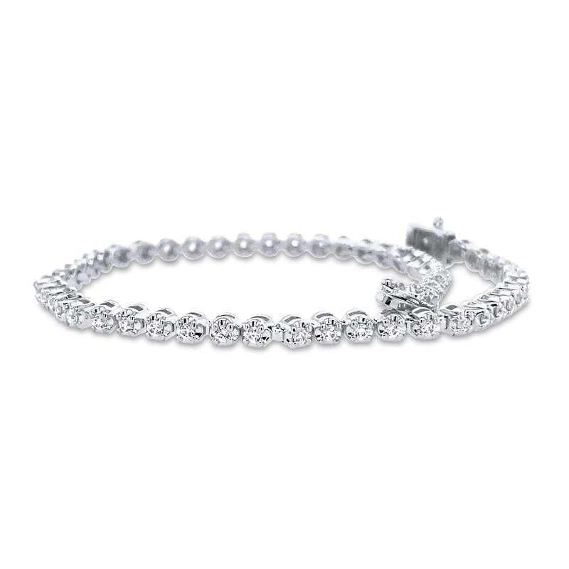 Diamond Tennis Bracelet 1 ct tw Round-Cut White Gold Plated 7