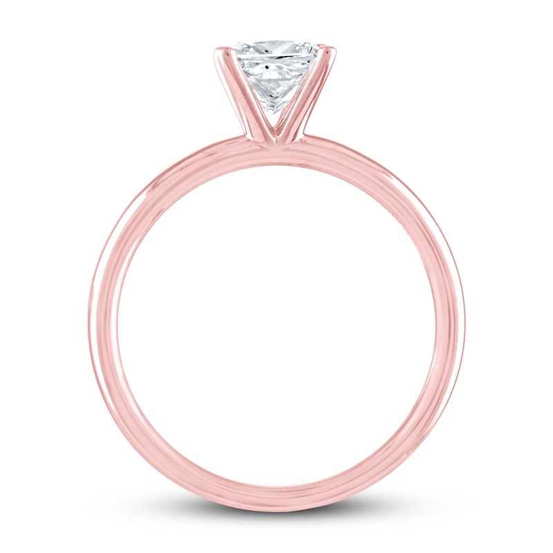 THE LEO Artisan Diamond Solitaire Engagement Ring 1 ct tw Princess-cut Rose Gold Plated