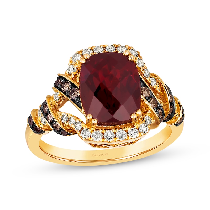 Le Vian® Limited Edition Garnet Ring 1/2 ct tw Diamonds Honey Gold Plated