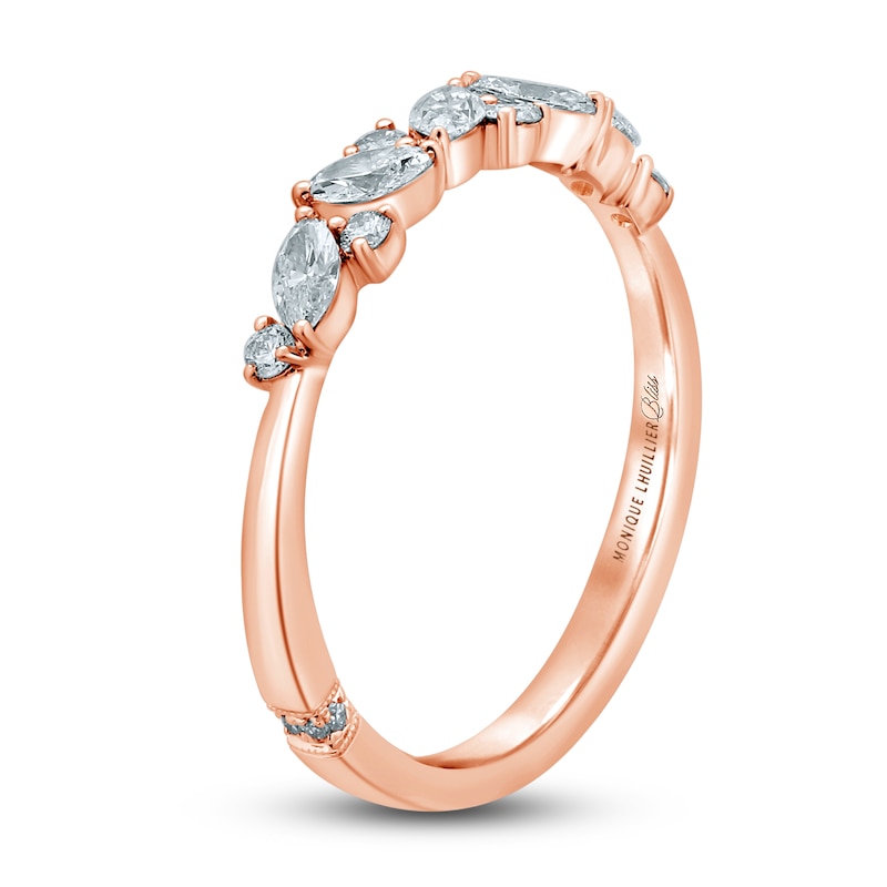 Monique Lhuillier Bliss Diamond Anniversary Band 1/2 ct tw Round & Marquise-cut Rose Gold Plated