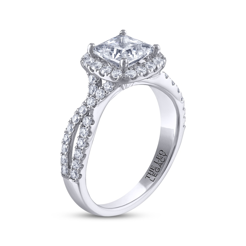 THE LEO Legacy Lab-Created Diamond Princess-Cut Engagement Ring 2 ct tw White Gold Plated