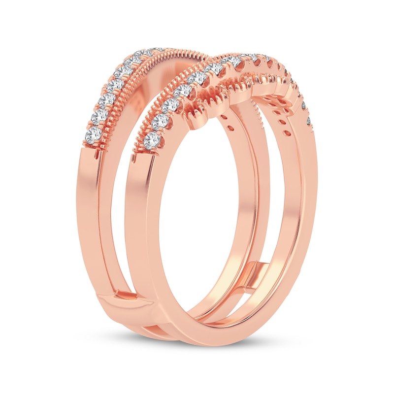 Diamond Vintage-Inspired Enhancer Ring 1/3 ct tw Round-cut Rose Gold Plated