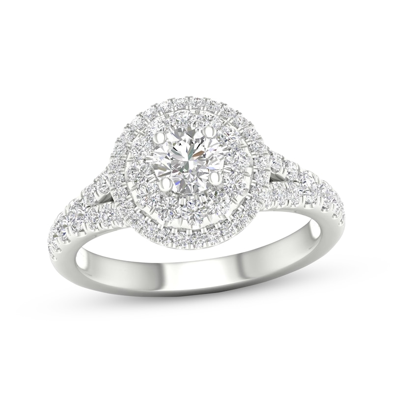 Round-Cut Diamond Engagement Ring 1-1/5 ct tw White Gold Plated