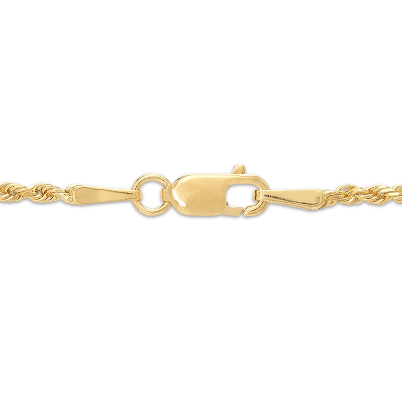 Solid Glitter Rope Chain Necklace 1.6mm Yellow Gold Plated 20"