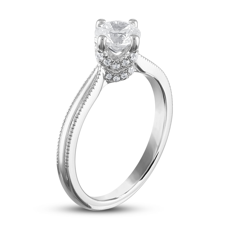 Diamond Solitaire Engagement Ring 1 ct tw Round-cut White Gold Plated