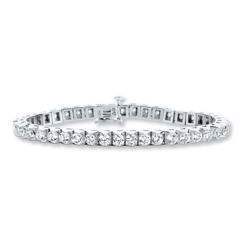 Diamond Tennis Bracelet 4 ct tw Round-cut White Gold Plated