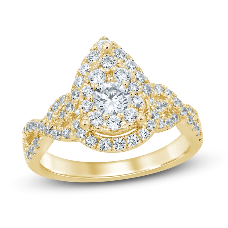 Diamond Engagement Ring 1 ct tw Round-Cut Yellow Gold Plated