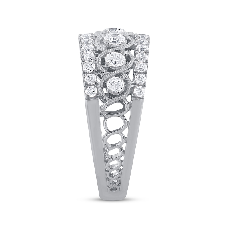 Diamond Anniversary Band 1 ct tw Round-Cut White Gold Plated
