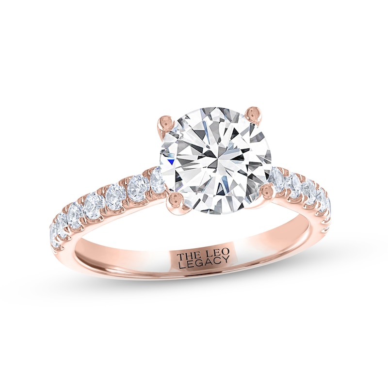 THE LEO Legacy Lab-Created Diamond Engagement Ring 2-3/8 ct tw Rose Gold Plated