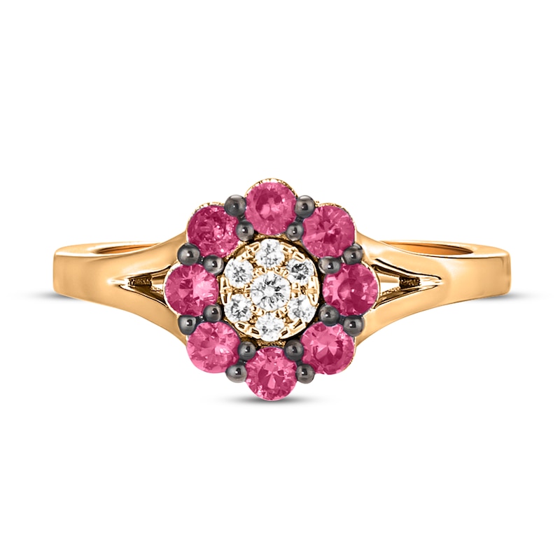 Le Vian Diamond & Ruby Ring 1/20 ct tw Diamonds Strawberry Gold Plated