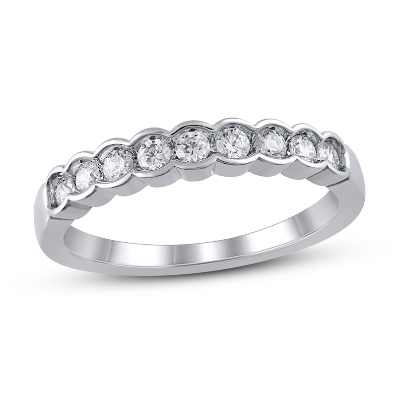 Diamond Anniversary Ring 1/3 ct tw in White Gold Plated