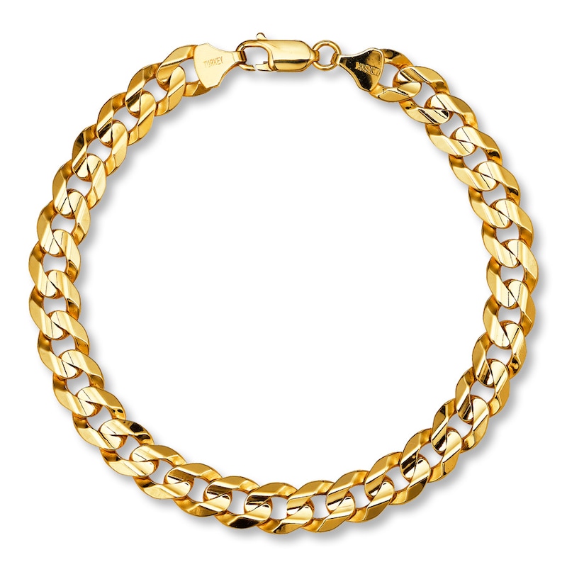 Curb Link Bracelet Yellow Gold Plated 9"