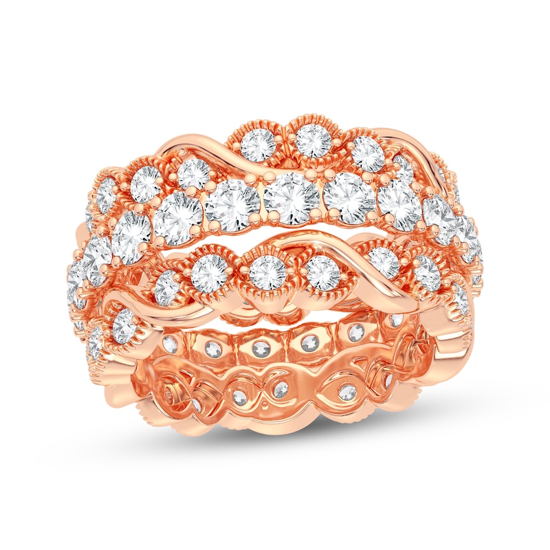 Round-cut Diamond Eternity Band 3 ct tw Rose Gold Plated