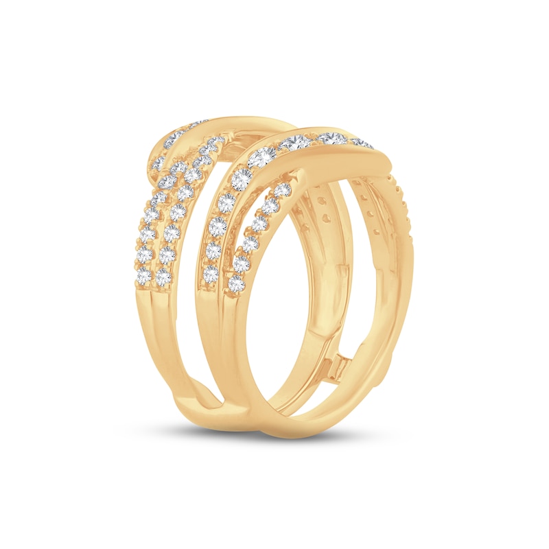 Diamond Enhancer Ring 1 ct tw Round-cut Yellow Gold Plated