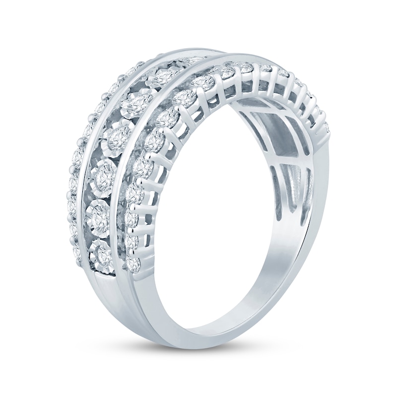 Diamond Anniversary Band 1 ct tw Round-cut White Gold Plated