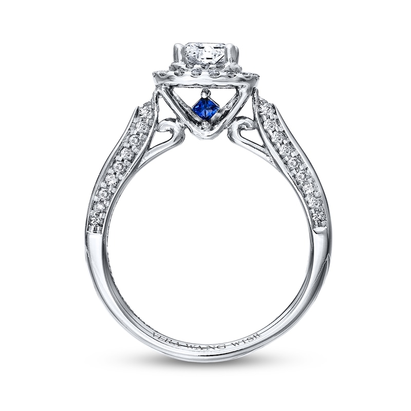 Diamond Ring 7/8 ct tw Princess/Round-cut Diamonds White Gold Plated