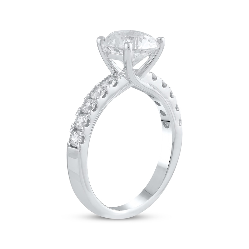 Lab-Created Diamonds by Round-Cut EngagementRing 2-1/2 ct tw White Gold Plated