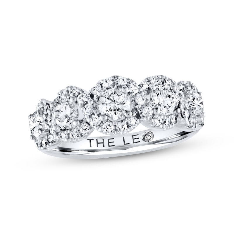 THE LEO Diamond Anniversary Ring 1-1/2 ct tw Round-cut White Gold Plated