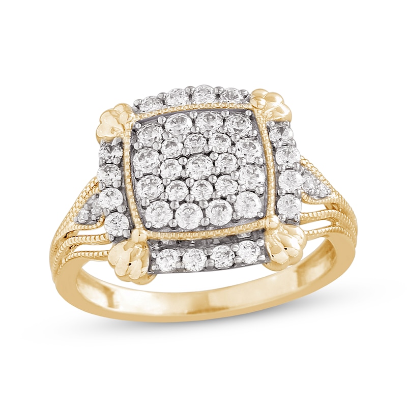 Diamond Fashion Ring 3/4 ct tw Round-cut Yellow Gold Plated