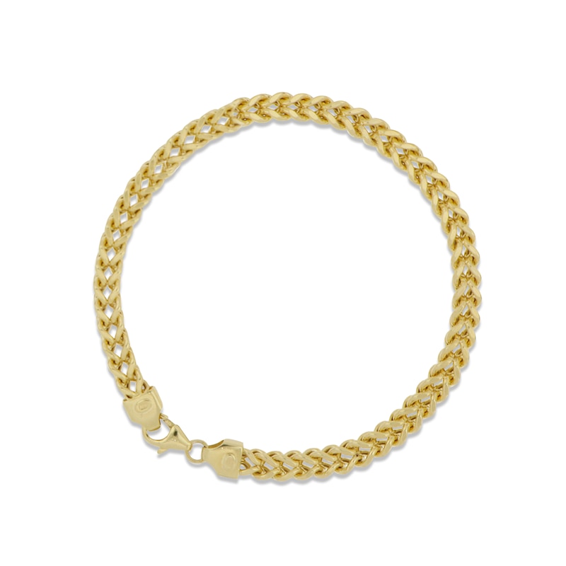 Hollow Franco Chain Bracelet Yellow Gold Plated 8.5"