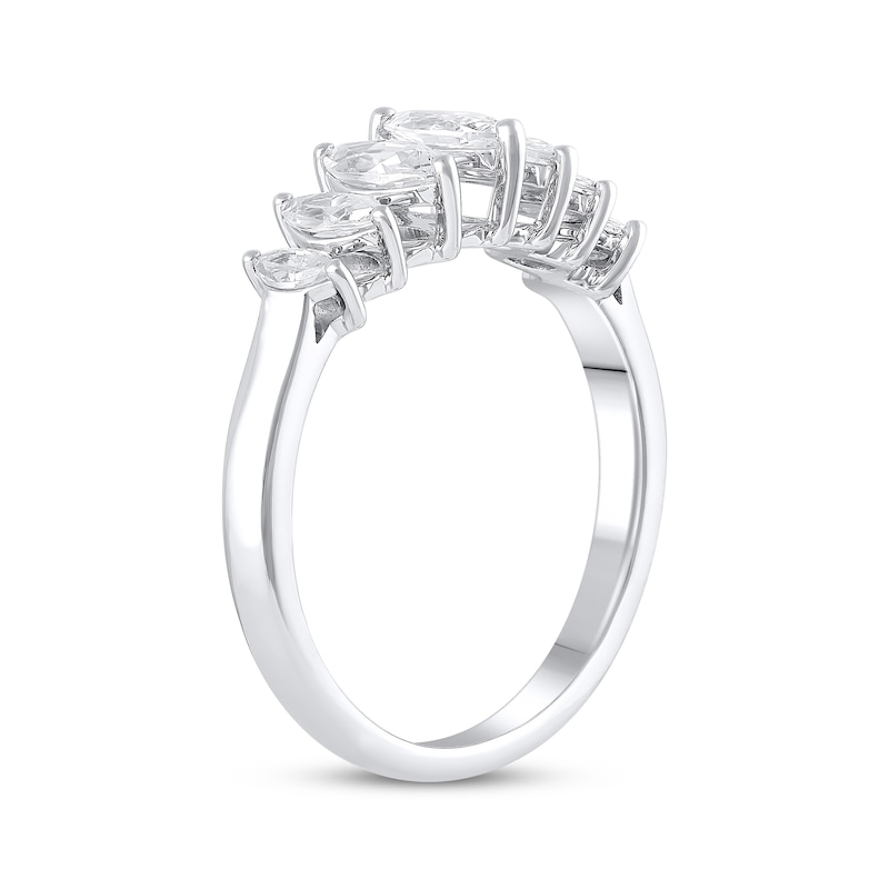 Lab-Created Diamonds by Marquise-Cut Anniversary Band 1 ct tw White Gold Plated