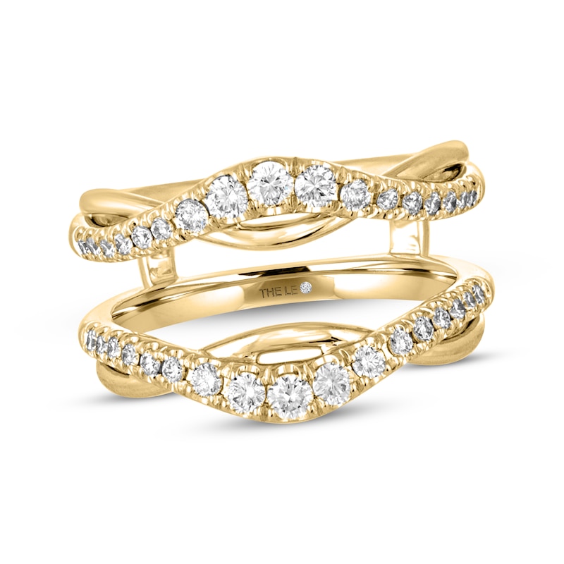 THE LEO Diamond Enhancer Ring 3/4 ct tw Round-cut Yellow Gold Plated